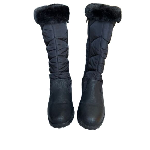 Trotters Womens Black Quilted Benji 3.0 Block Heel Boots Size 7M - Picture 3 of 7